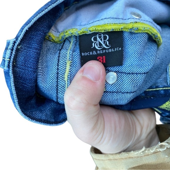 Rock & Republic Embroidered Jeans Size 29 Blue - Picture 4 of 5